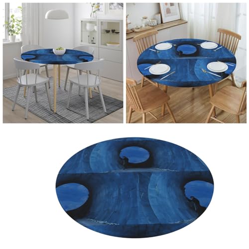 Nappe ronde ajustée élastique polyester imperméable table de 120 - 8