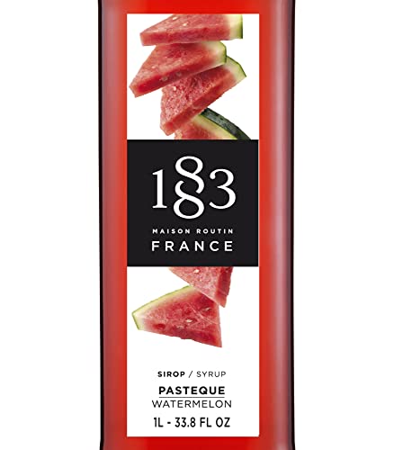 Image of 1883 Watermelon Syrup for Drinks, Made in France, 1 Liter Glass Bottle