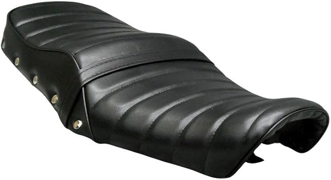 GB350 Tuck and Roll Seat/ GB350 Black Leather, Riveted, Deformed