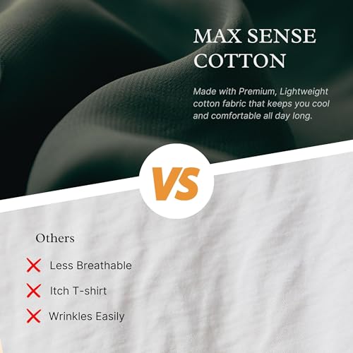 Max Sense Men's Basic Regular Fit T-Shirt Cotton Super Soft Fitted Crewneck Tee Short Sleeve Casual Solid Shirt3