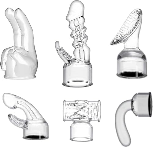 Fashionable and Trendy Magic Wand Attachment, Soft TPR Head Cover, Increases Quality of Life,1.77-inch Inner Diameter, Compatible with Hitachi (Transparent,6PCS)