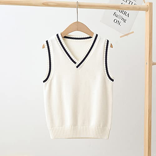 Kids Boys Girls Casual Sleeveless Knit Sweater Vest V Neck Sweater Pullover School Uniform Cardigan2