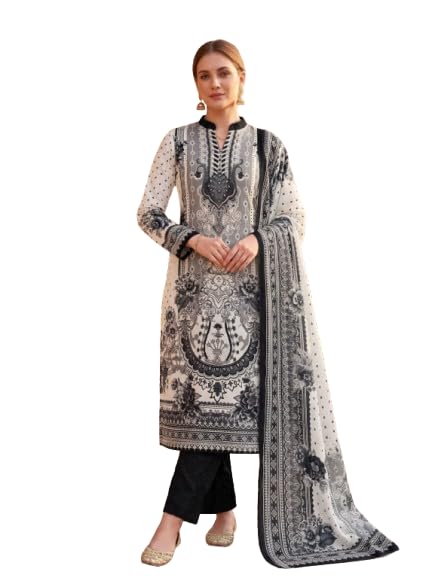 Pure Rayon Unstitched Dress Material for Women | Diamond & Straight Print Unstitched Suit Set with Dupatta | Ethnic Wear Salwar Suit Fabric-image-37
