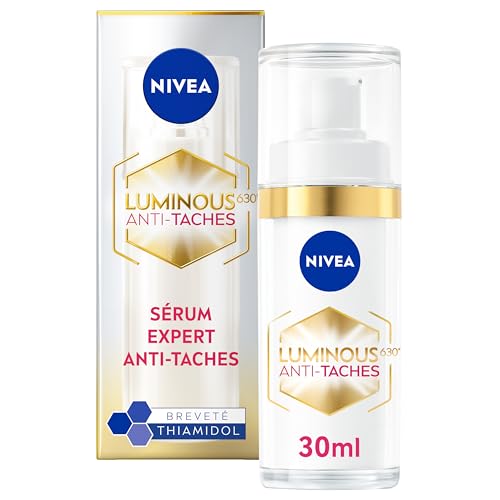 NIVEA Luminous 630 Sérum Correcteur (1 x 30 ml), soin visage anti taches pigmentaires au Thiamidol & Acide Hyaluronique, soin femme anti taches, crème hydratante visage