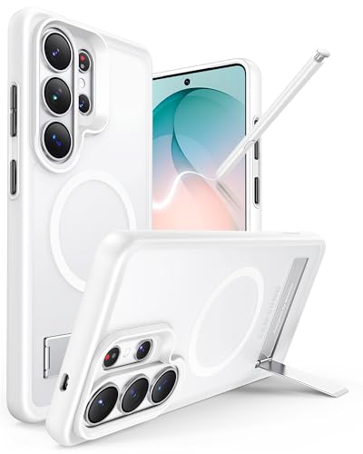 Maledan for Samsung Galaxy S26 Ultra Case, Magsafe Compatible Kickstand, Camera Protection, 14FT Military Drop Protection, Stain-Resistant White