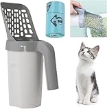 ATEK Cat Litter Scooper – PP Material Premium Pet Litter Sifter Hollow Neater Scoop Cat Sand Shovel Litter Scoop Cat Litter Scoop with Holder Cat Poop Bin Pet Cat Litter Shovel Scoop Pet Scoop