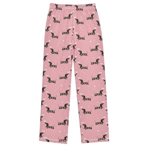 Pfrewn Pajama Pants Dachshund Lounge Pants Soft Pajama Bottoms with Pockets, M