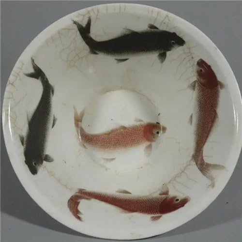 Cuenco de porcelana de 12,5 cm de peces estilo Qing Guangxu YTDJJWLS 4