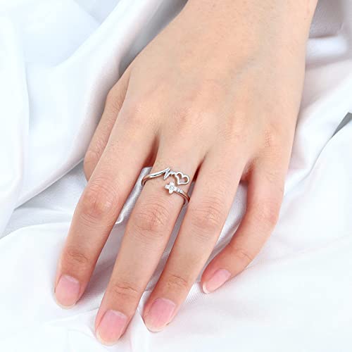 Ejalen 925-Sterling-Silver Faith Hope Love Ring Irish Celtic Knot Heart Ring Adjustable Wrap Jewelry Brithday Christmas Gifts For Women Teens #TOP2
