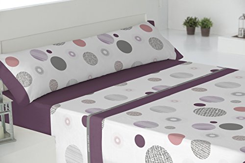 BABYCHISPITAS Juego DE SÁBANAS Pierre Cardin Modelo Cortez (Malva, 90)