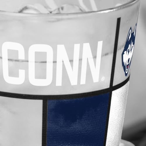 Image of Logo Brands NCAA oz Stained Glass Pint Glass - 3D Embossed Logo & Bold Team Colors - Durable Sports Fan Beer Glass for Home, Bar & Tailgates