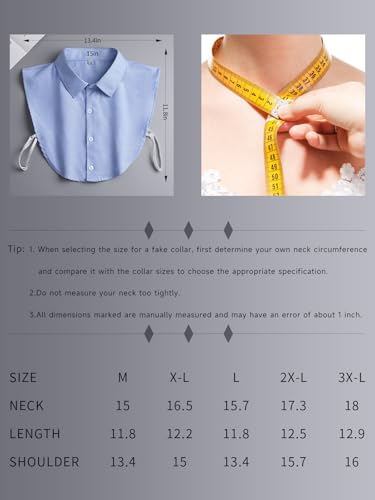 Detachable Collar Cotton White Collar Dickey Halfs Shirt Women Men4