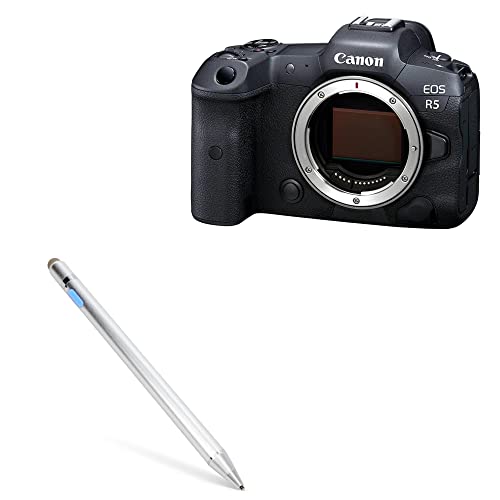 BoxWave Stylus Pen Compatible with Canon EOS R5 - AccuPoint Active Stylus, Electronic Stylus with Ultra Fine Tip for Canon EOS R5 - Metallic Silver