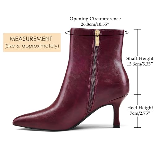 GENSHUO Women's Pointed Toe Kitten Ankle Booties 2.75 Inch high heel Fall Winter Short Boots with Side Zipper for Work Party or Everyday Elegance2