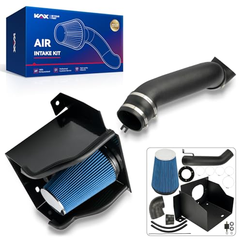 KAX 3.75 inch Cold Air Intake System Kit + Heat Shield Replacement for 2003-2009 H2, Blue