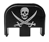 Bastion laser engraved rear cover slide back plate for Glock 17 19 21 22 23 24 26 27 29 30 31 32 33 34 35 36 37 38 39 40 41 gen 1-4 butt plate, does not fit Glock 42 and 43 Models - Pirate Swords