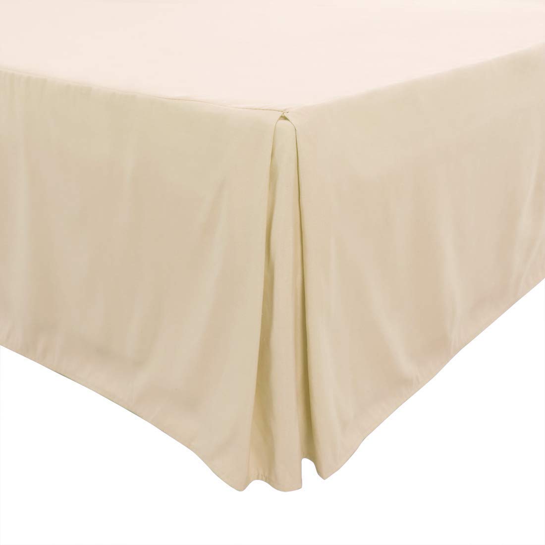 ARlinen Bed Skirt Queen Bed Skirt 21 Inch Drop, Tailored/Pleated Bedskirt, Dust Ruffle with Split Corners and Platform, Solid Wrinkle and Fade Resistant bedskirt (Queen, Ivory)