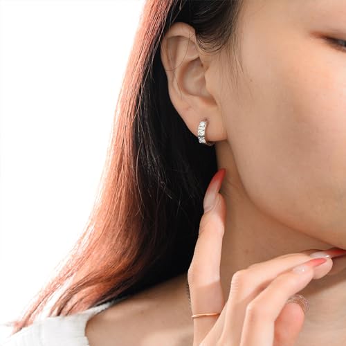 14K Gold over S925 D-Color VVS1 Diamond Hinged Hoop Earrings for Women, Ideal for Wife or Girlfriend on Valentine's Day2