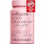 Collagene e Acido Ialuronico ELETTO PRODOTTO DELL’ANNO 2025 - L’unico con Probiotico Testato Bifidobacterium L. BLG1 Migliorando del +30% l’assorbimento degli Attivi, Q10, Vitamin C, Zinco e Biotina