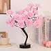 Drawelry Rose Flower Tree Lamp - LED Rose Tree Table Lamp USB/Battery Powered Artificial Bonsai Flower Night Light for Bedroom Living Room Party Wedding Birthday Decor (Pink)