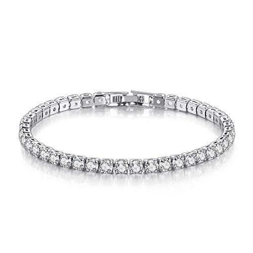 Classic 4mm CZ Tennis Bracelet Silver Round Cut 3A Cubic Zirconia