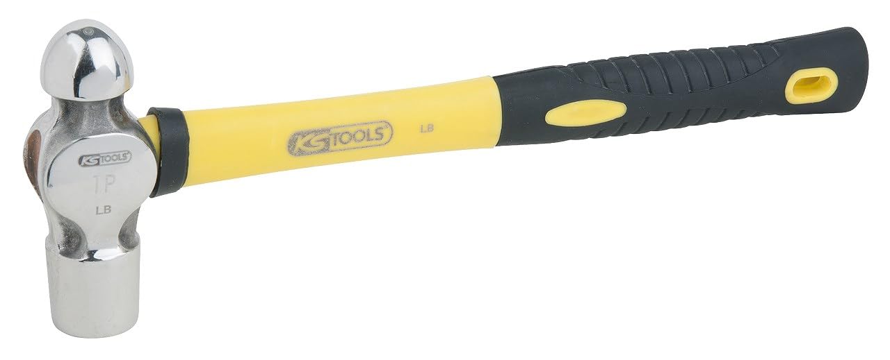 KS Tools 964.2105 Martillo de bola STAINLESS STEEL con mango de fibra de vidrio, 910g