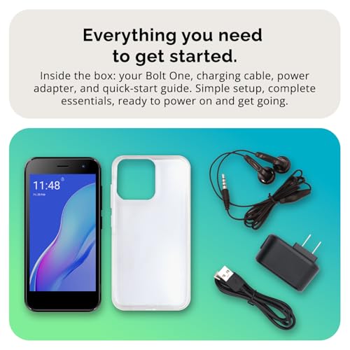 Image of Bolt One, Unlocked Android Phone, 2025, US Warranty, 32GB (Orange) | Dual SIM, Smartphone, Android 14 (Go), 2000mAh, 5.0 inch Display, 1.3GHz Quad Core, 4GB RAM, 5MP Camera, with Case