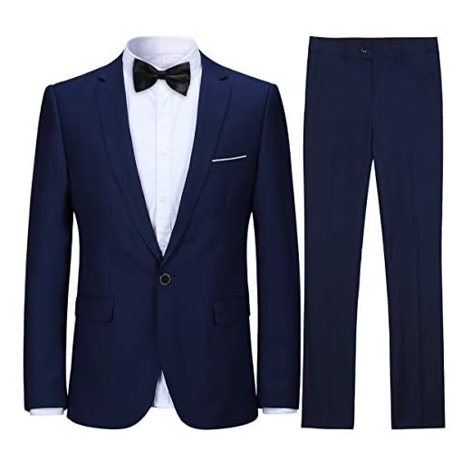 Allthemen kostym herr kostym slim fit herrkostym kostym kostym bröllop business, Mörkblå, XL