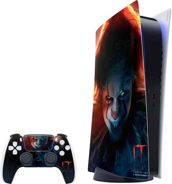 Skinit Decal Gaming Skin Compatible with PS5 Bundle - Officially Licensed Warner Bros IT Volume 2 Pennywise Bloody Design