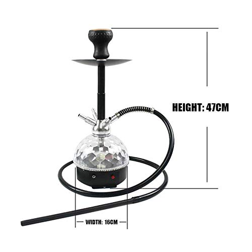 Angelay-Tian Shisha Portable Hookah Set USB Music Aluminium-Hukahn-Rohr-Kit-Wasserrohr leicht zu montieren und sauber… – Bild 4