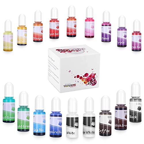 Epoxy Resin Pigment 18 Colors Liquid Resin Dye,Resin Color Pigment for UV Resin Coloring, Resin Jewelry Making - Highly Concentrated UV Resin Colorant for DIY Art,Crafts,Paint 0.35oz/pcs (Colors 18)