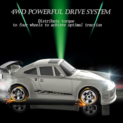 Image of RC Drift Car, 1 /64 Mini RC Remote Control Car, 2.4GHz Full Proportional RTR High Speed Micro Sports Racing Drift, 4WD HobbyFast Race Vehicle with Lights, Model Toys Gift for Kids, Boys, Adults