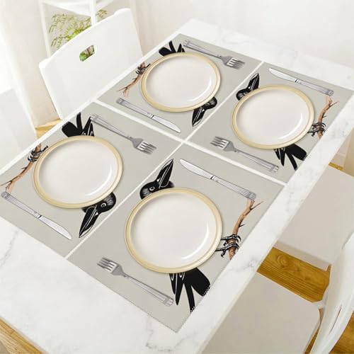 Set de table corbeau pour repas à thème gothique et décoration de table