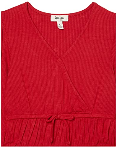 Image of Speechless Girls' Long Sleeve Rib Knit Faux Wrap Top