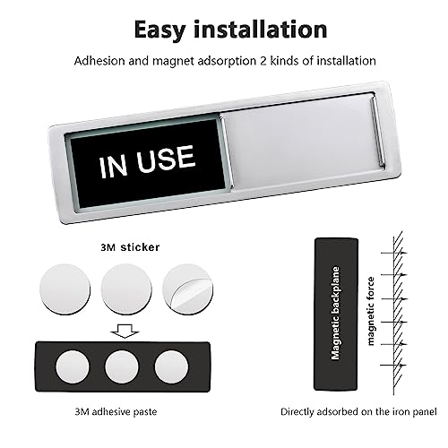 Image of Vacant In Use Door Sign,Vacant Occupied Sign for Home Office Restroom Conference Hotels Hospital, Slider Door Indicator Tells Whether Room Vacant or In Use, 7'' x 2'' - Black&White