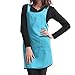 TININNA Simplicité Solide Couleur Chefs Tablier de Cuisine Avec Poches Pour les Femmes Sans Manches Tissu Tablier Cuisine Tablier de Mode Tablier, Bleu, free size