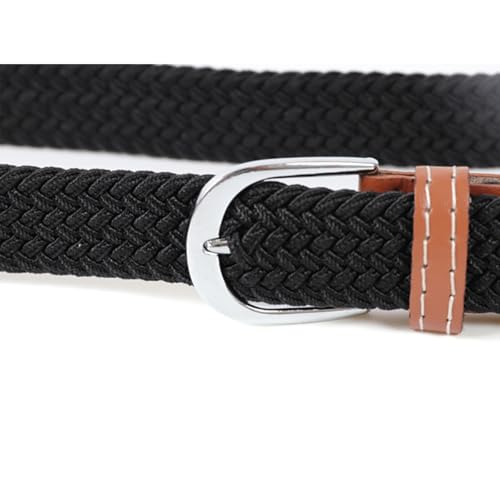 Braided Elastic Stretch Belt for Jeans and Pants Adjustable Waistband with Buckle without Hole Design Casual Wear Sash4