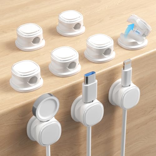 9 Pack Cord Organizer, Spring Cable Management, Adhesive Cute Cable Holder Clips, Phone Charger Wire...