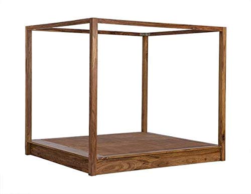 Image of Sheesham Solid Wood Poster Capital Bed for Home| Beautiful Bedroom (Brown, Queen)