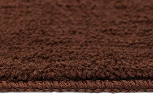 Image of THE HOME TALK Modern Polyester Area Rugs | Carpets for Living Room, Kitchen, Kid's Room, Bedroom | Microfiber Polyester Rugs | Shaggy Floor Carpet | Anti Skid Store (Dark Brown, 50 x 150 cm)
