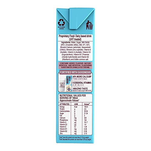 Image of HERSHEY'S Vanilla Ice Cream Flavored Liquid Milkshake | Enriched With Calcium | 180Ml - Pack Of 18