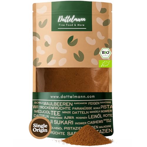 DATTELMANN® - Bio Rohkakao Pulver 200g - Ungeröstet & Unbehandelt - Premium Roh Kakao - Dominikatnische Republik