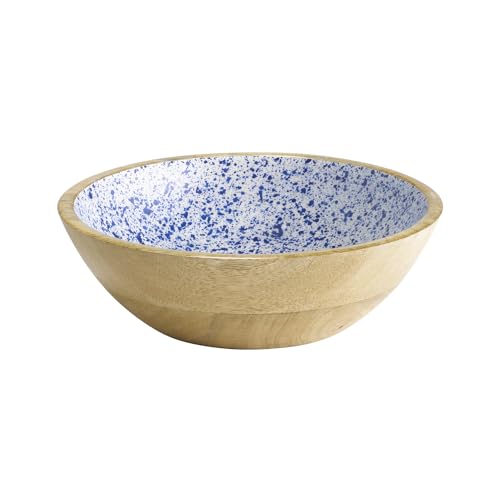 APS 1051 - Cuenco de madera de mango, revestimiento de resina epoxi en el interior, diámetro de 24 cm, 1,1 litros, frutero, ensaladera, cuenco