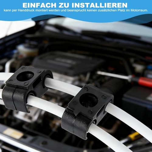 50 Stück Bremsleitung Clips, Hochwertiger Kunststoff Doppelclip Halter, Kompatibel mit VW Golf 4/Audi/Auto Bremsschlauch Befestigungen