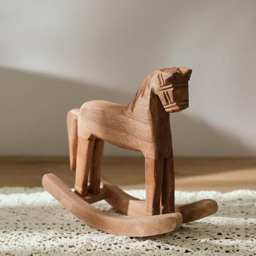 Amazon.co.jp: lulubelle 木製 木馬 オブジェ ロッキングホース 韓国