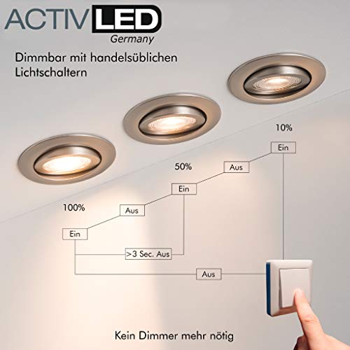 Faretto da incasso a LED, orientabile, piatto