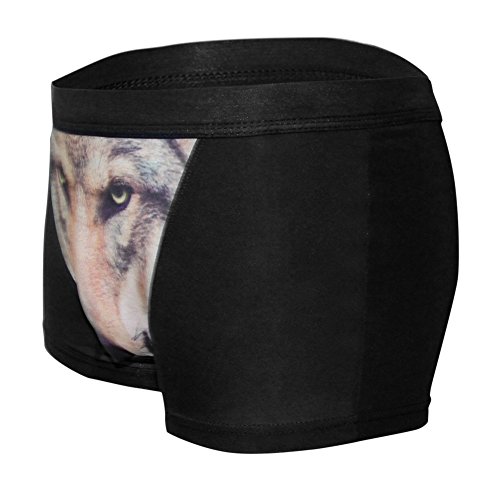 sandbank Men’s Boxer brief Breathable Modal Underwear 3D Wolf Boxers Trunk2