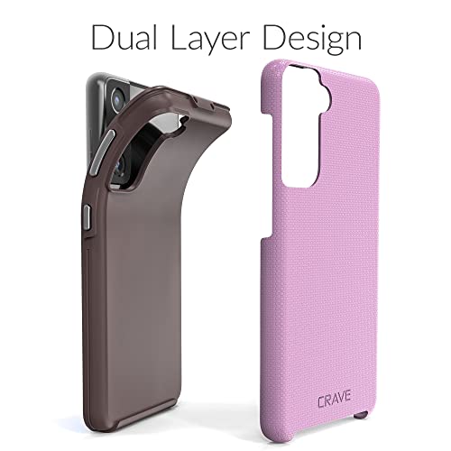 Image of Crave for Galaxy S21 Case, Shockproof Protection Dual Layer Case for Samsung Galaxy S21, S21 5G (6.2 inch) - Lilac