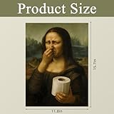 CozyNuukee Funny Mona Lisa Bathroom Art Holding Her Nose, Mona Lisa Poster, Pinching Nose Wall Decor Celebrity Classical, Funny Bathroom Wall Art, Funny Bathroom Decor-UNFRAMED 12x16in