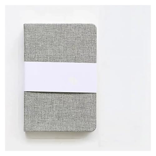 Carnet en lin gris de qualité premium avec 256 pages blanches et quadrillées